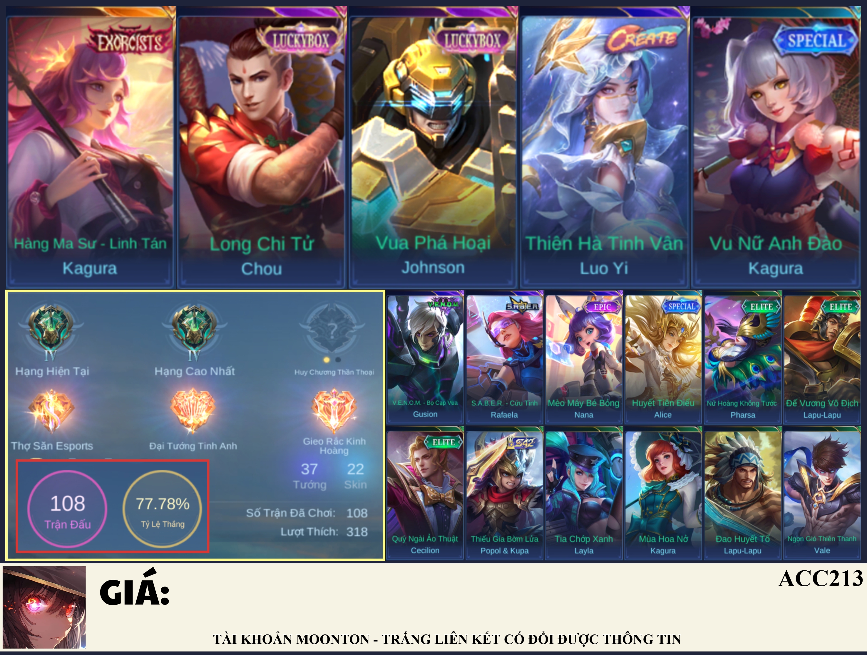 Acc213 reg kagura trừ tà siêu hiếm