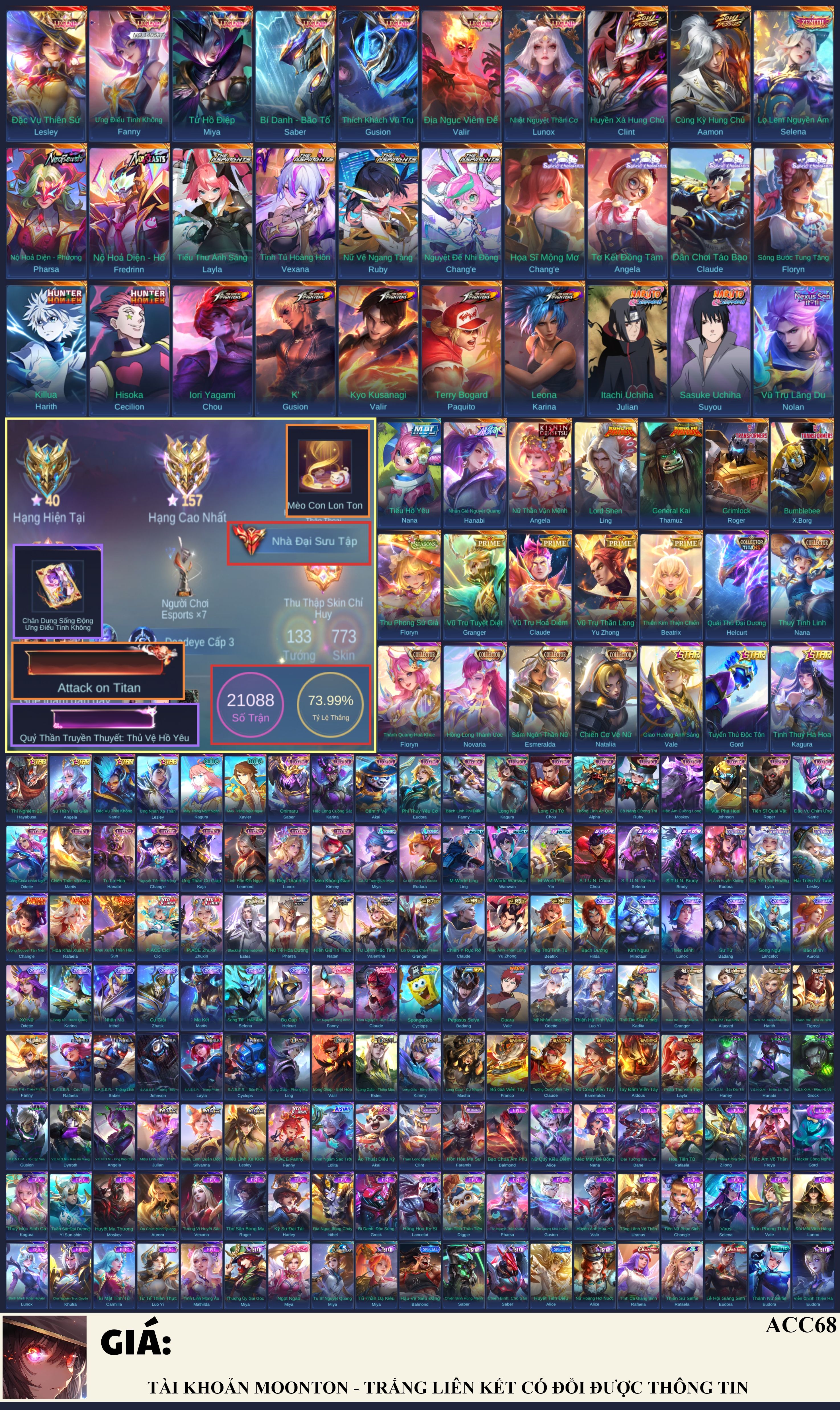 Acc68 2/9 hết hạn